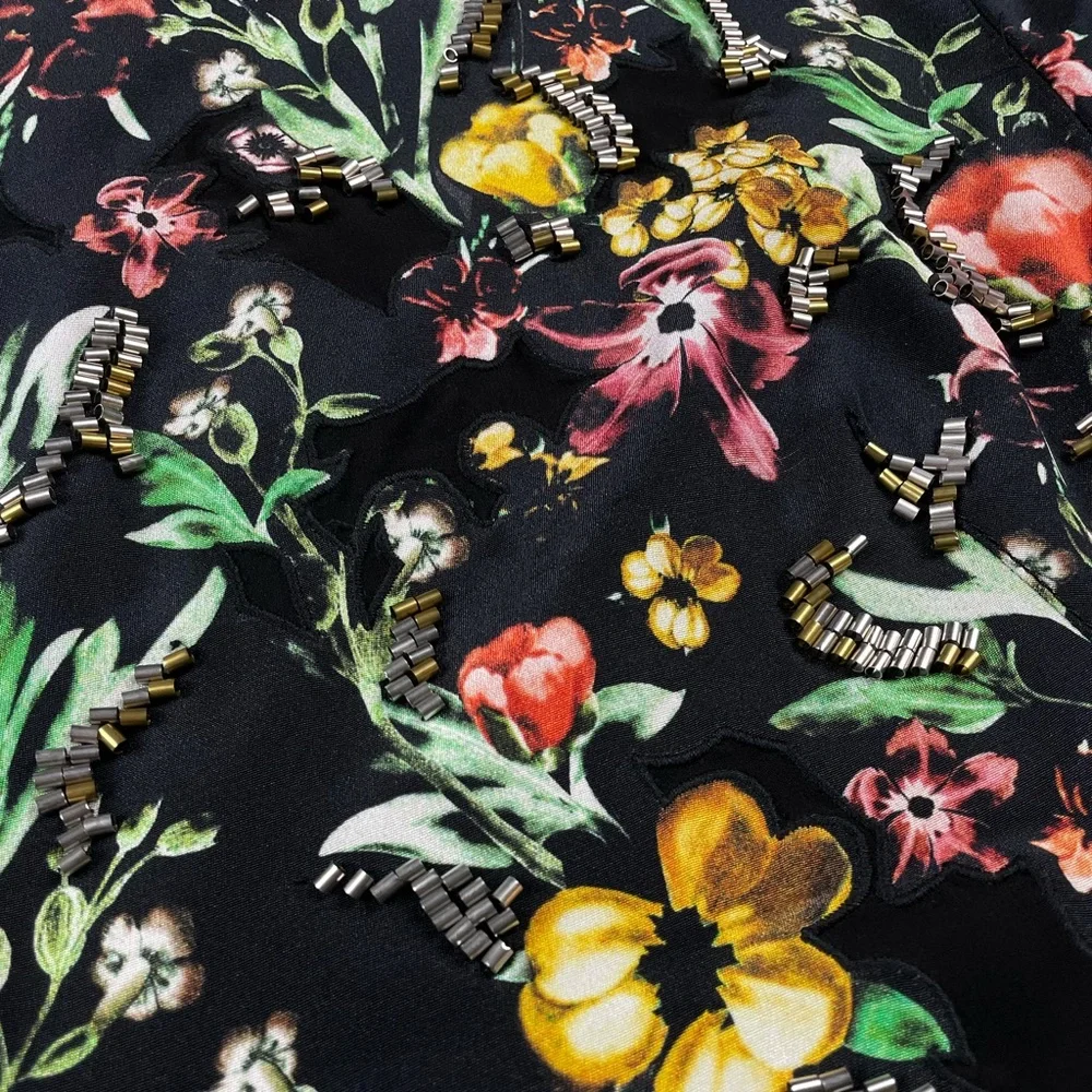 3.1 PHILLIP LIM • Multicolored Floral Beaded Silk Mini Dress, 4 - Picture 12 of 14